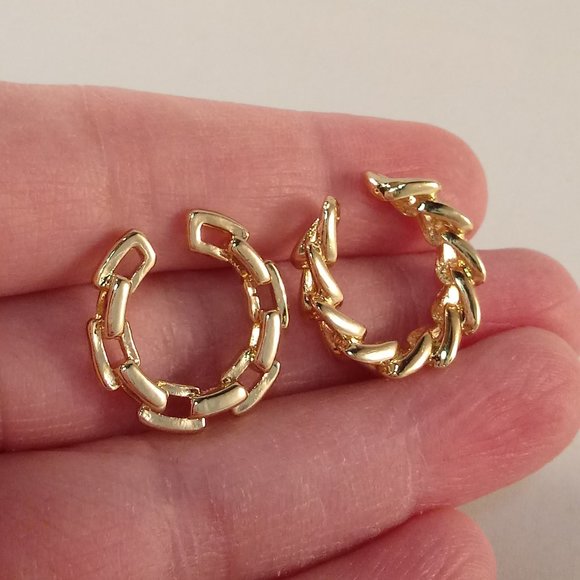 18K Yellow Gold Filled Ear Cuff Clip Stud Wrap Cartilage Earrings Party Gift - Picture 6 of 8